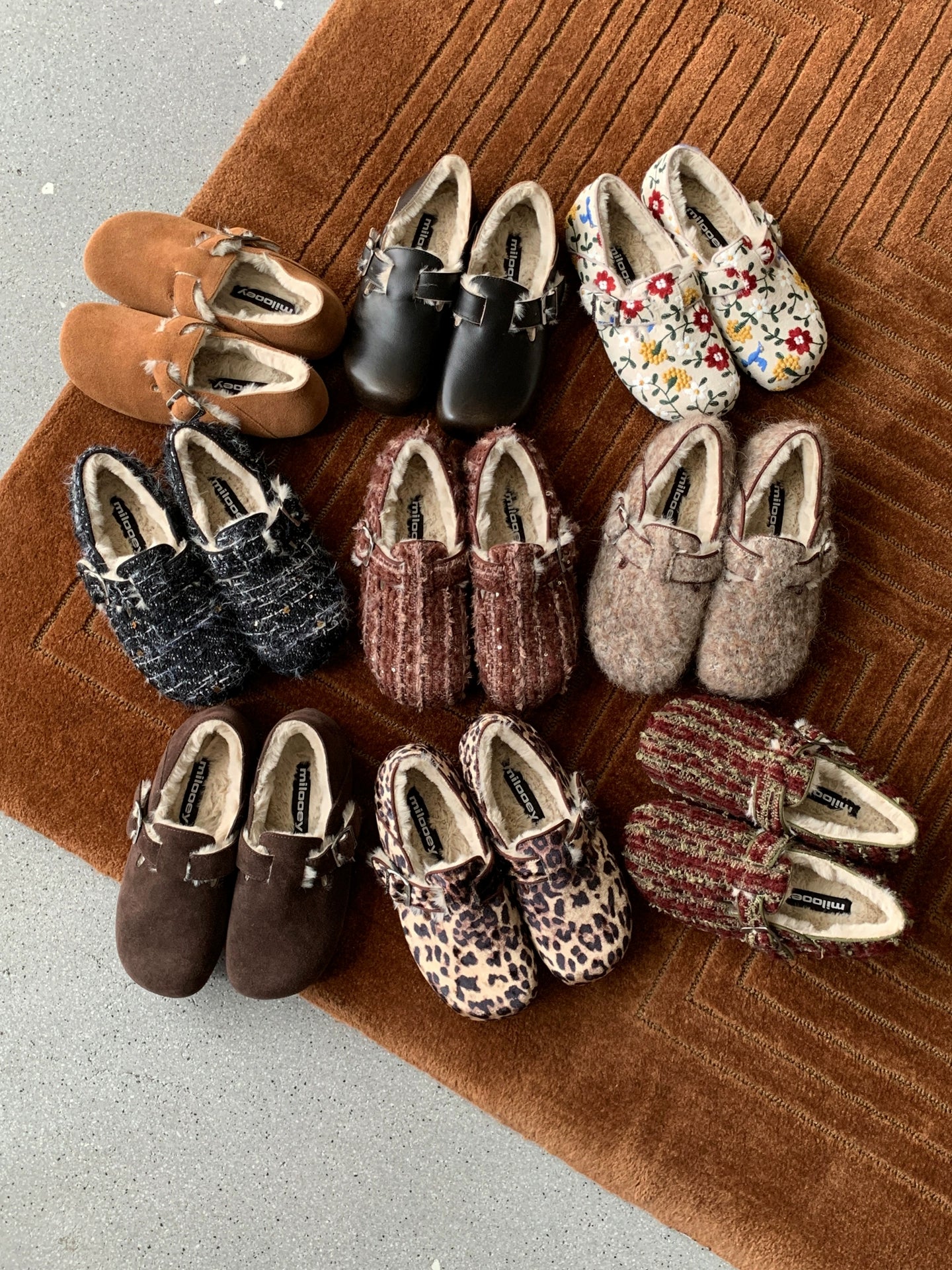 Milooey Vintage Leather Fleece Round Head Shoes