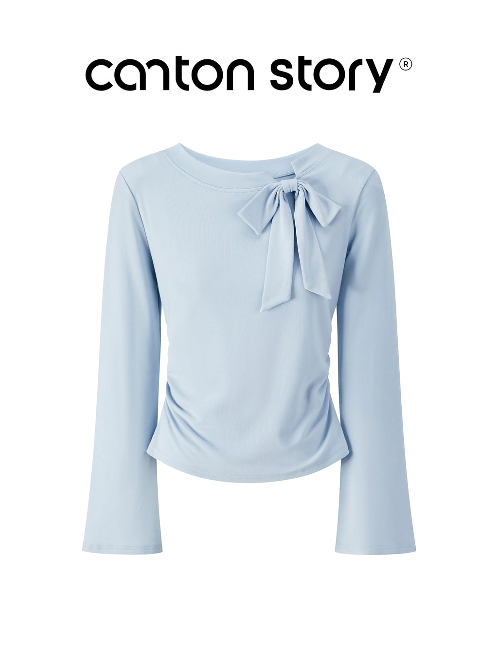 Cantonstory Bow Crew Neck Slim Sleeve
