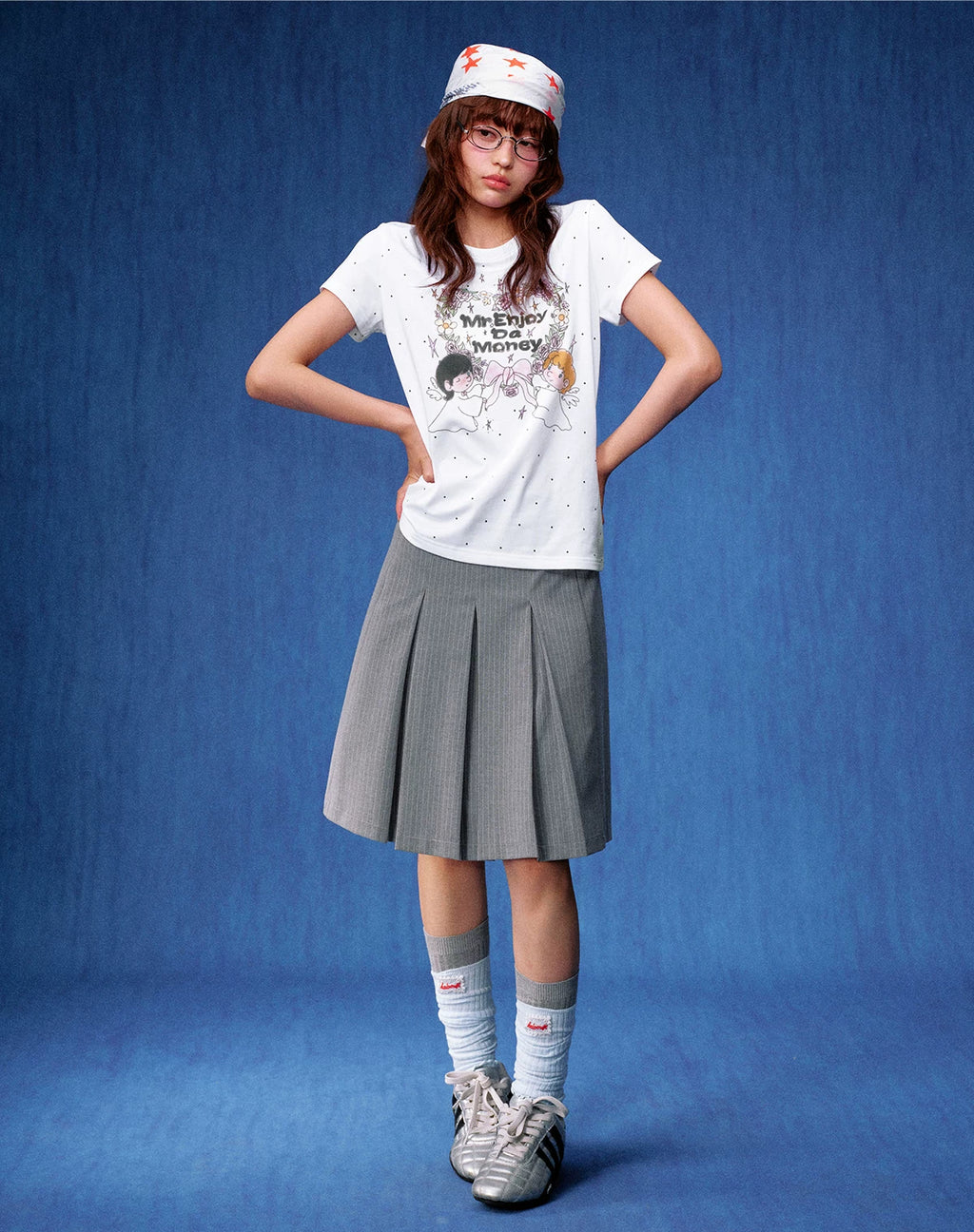 MEDM Casual Polka Dot Floral Versatile Tee