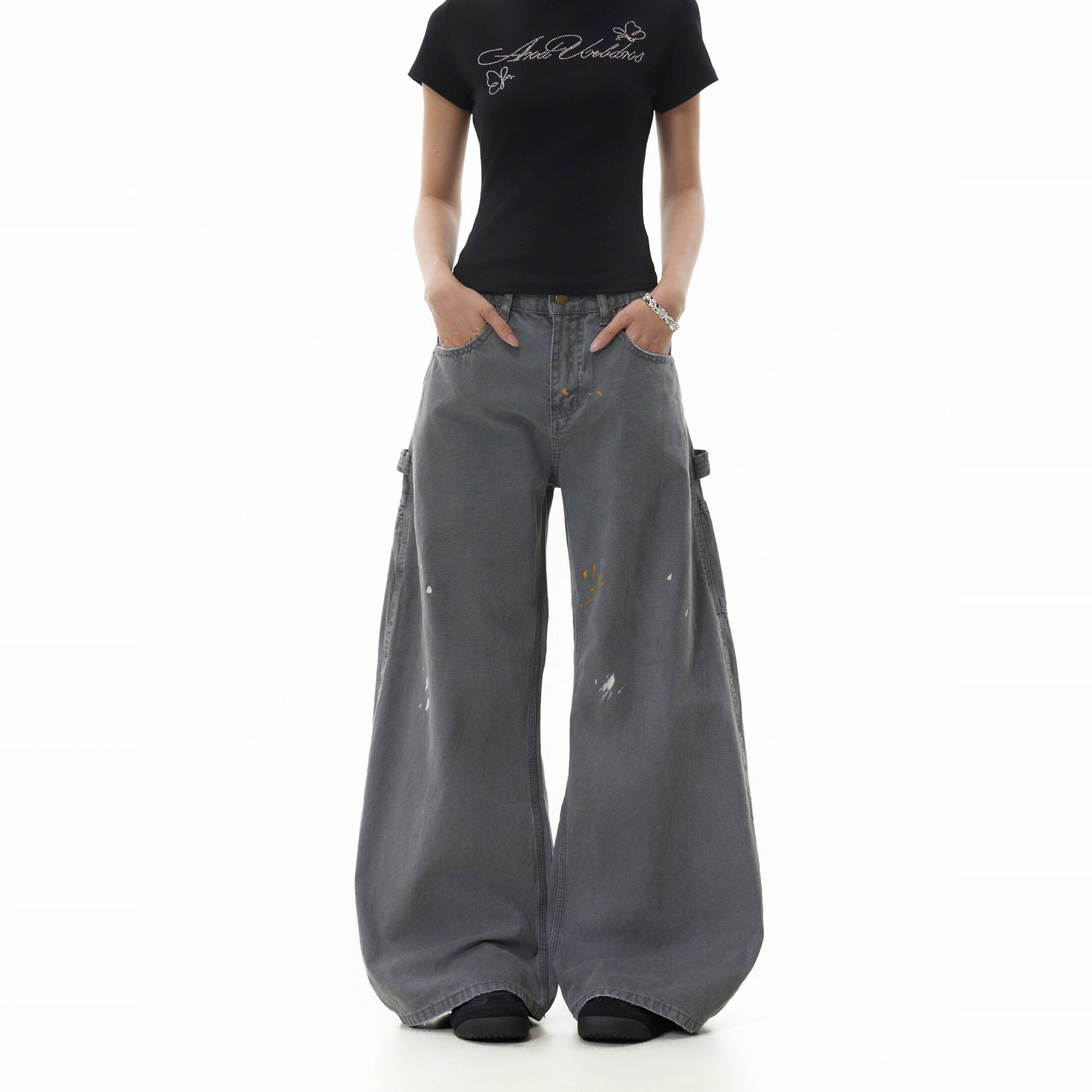 BTSG Retro Ink Splashing Point Scimitar Tooling Slacks
