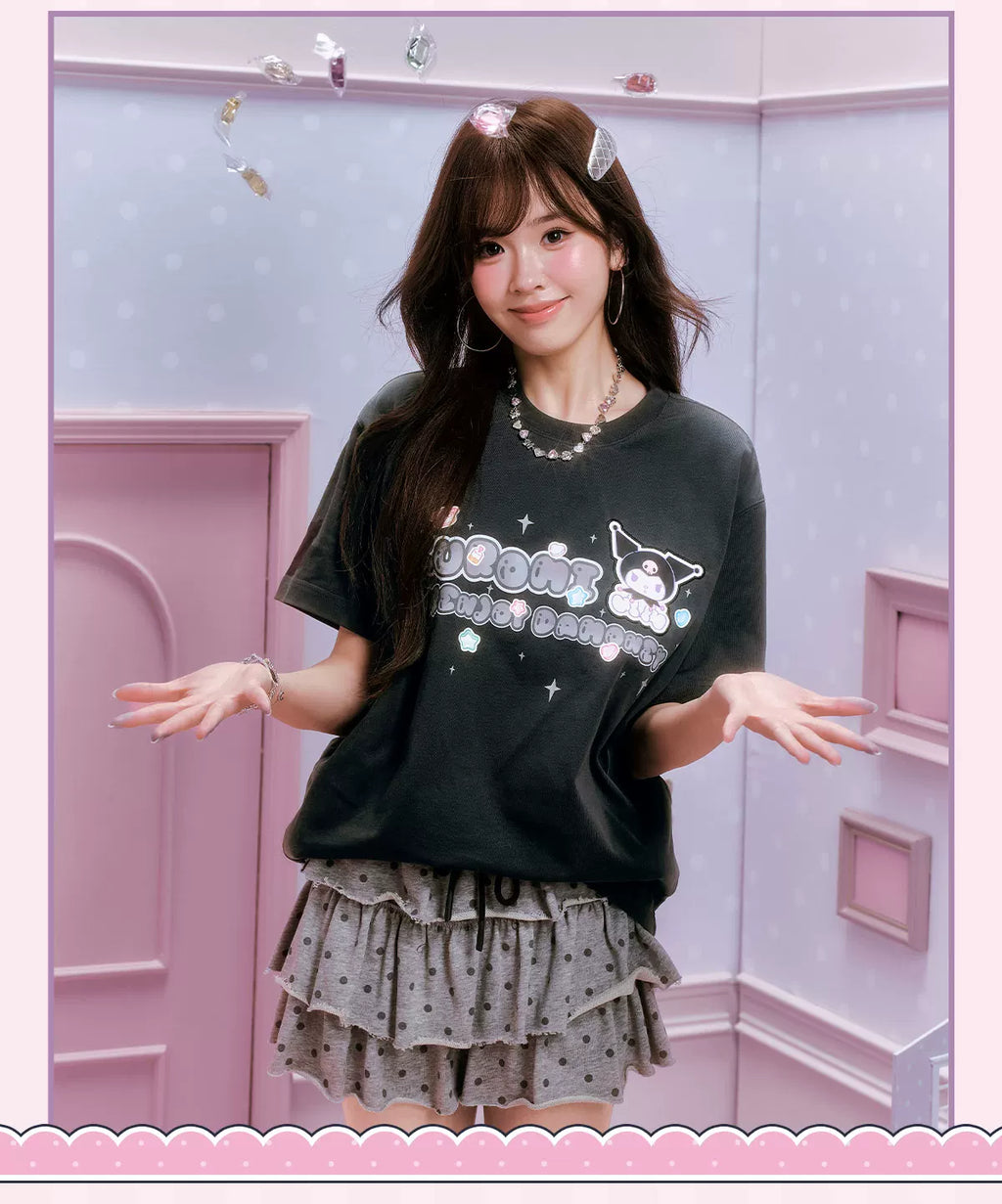 MEDM Cute Print Casual Round Neck Tee
