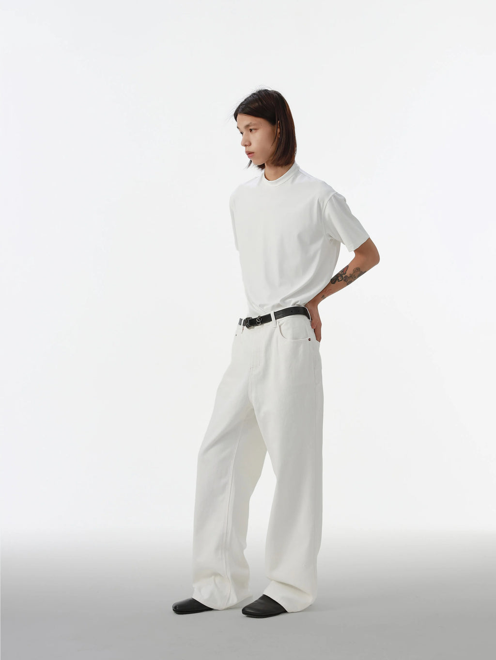 4JUNKS Contrast Inner Coats A-line Jeans