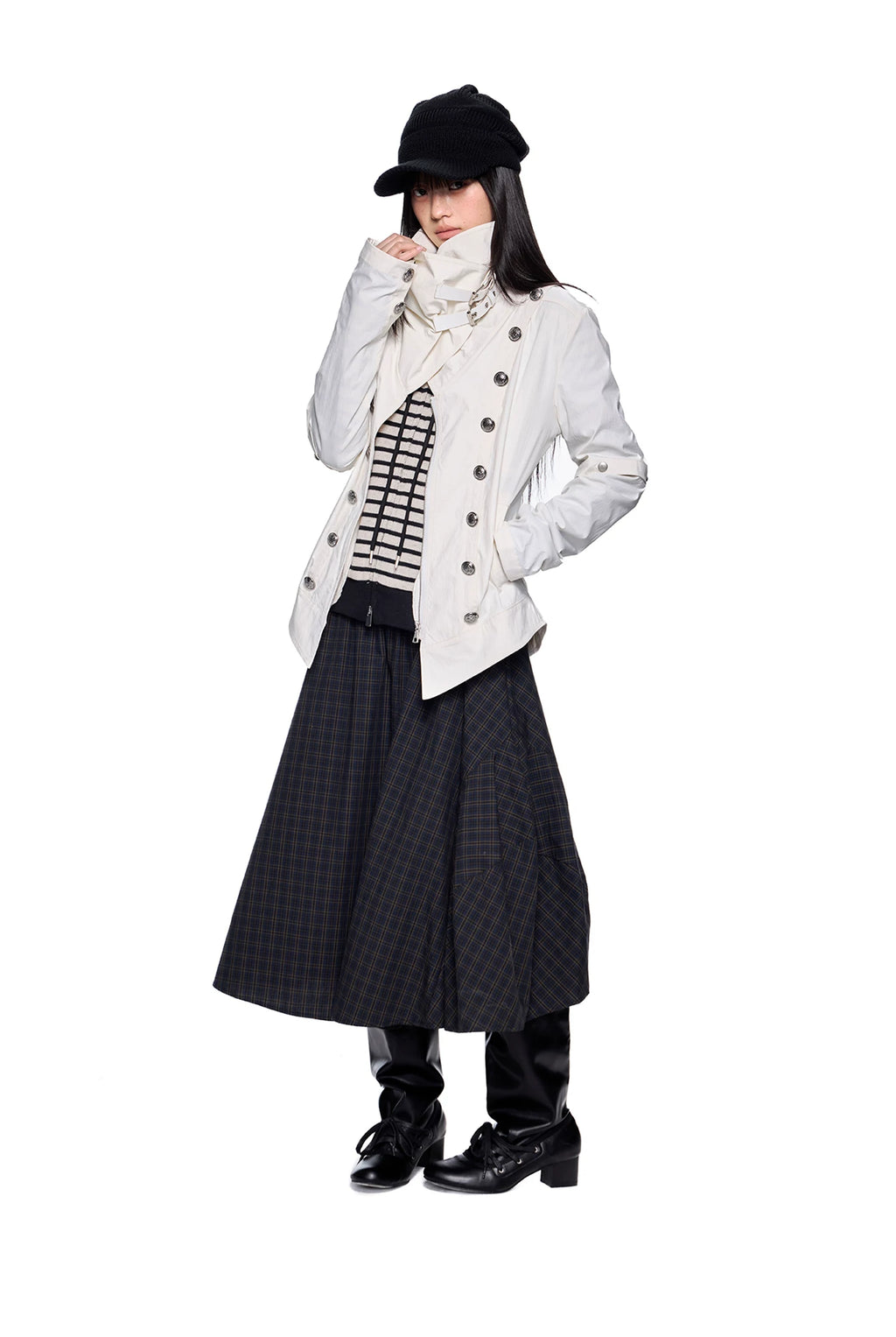 EZEK Turtleneck Metal Buckle Slim Jacket