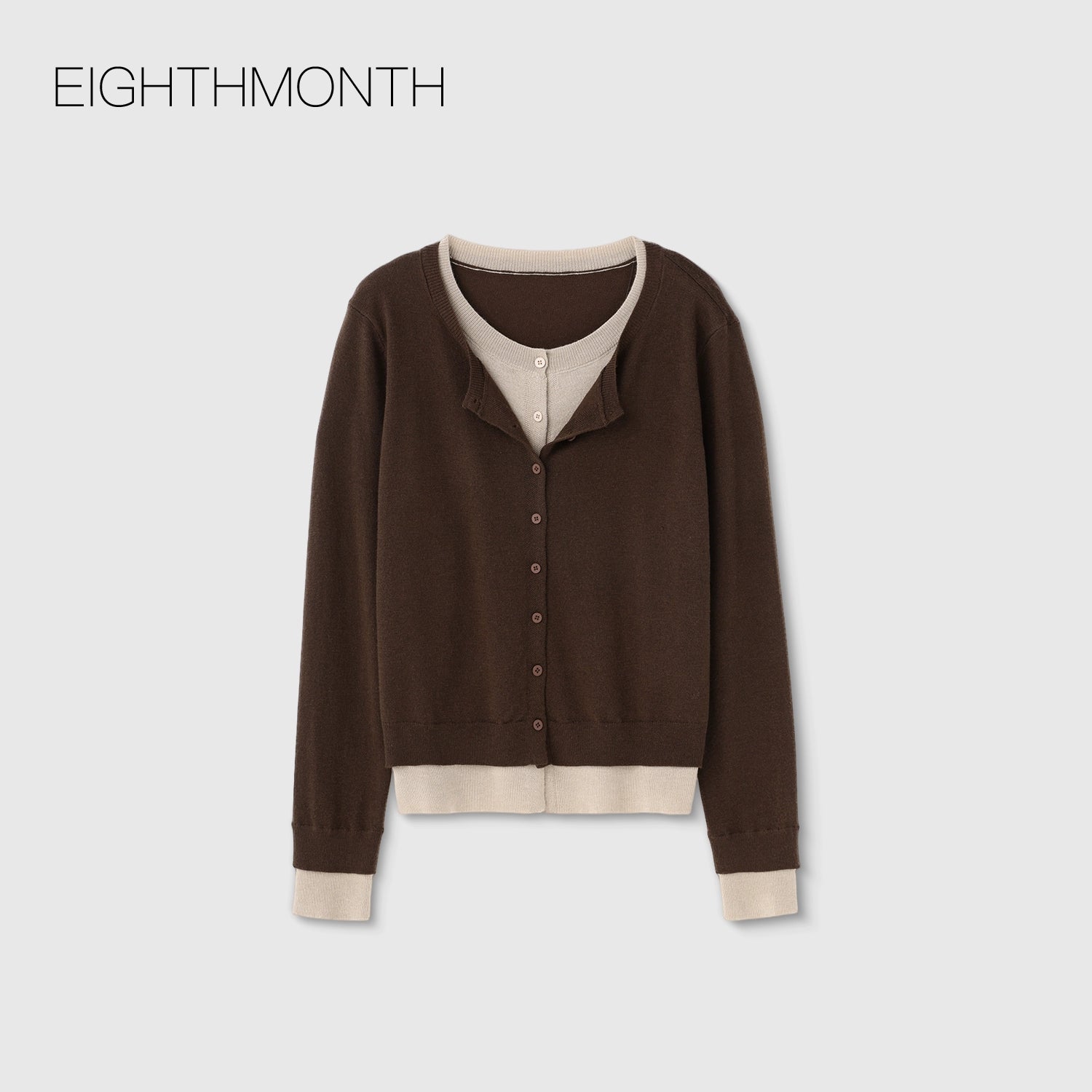 EIGHTHMONTH Casual Versatile Fake Two-piece Knitted Sweater