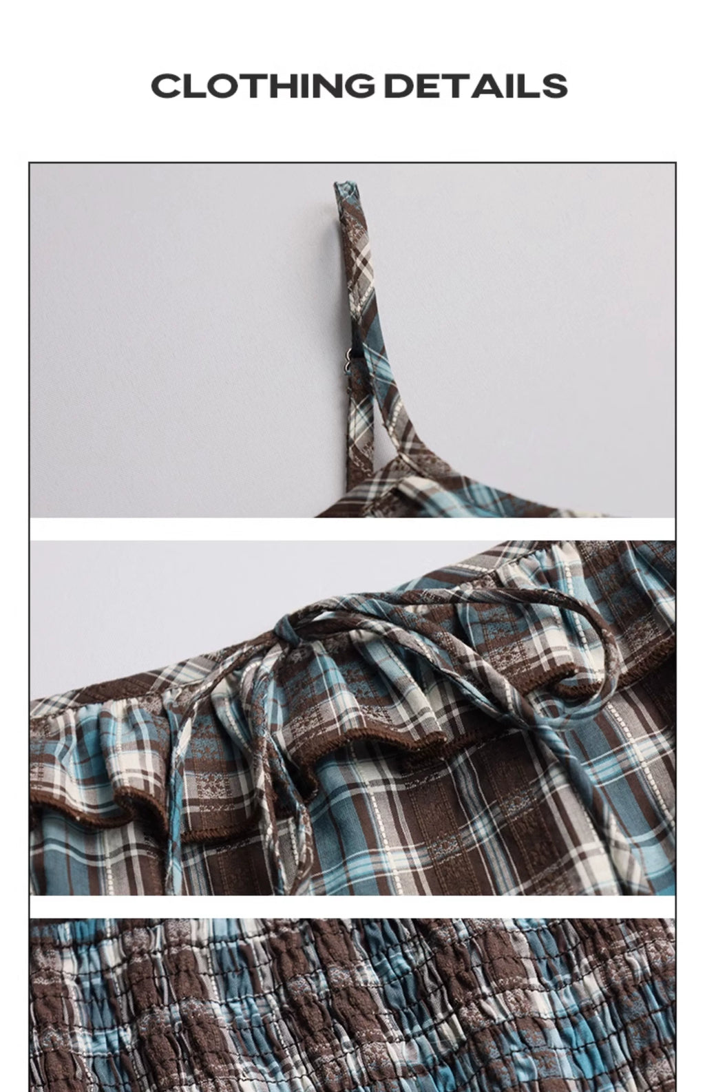Girlyhalo Vintage Plaid Suspender Dress