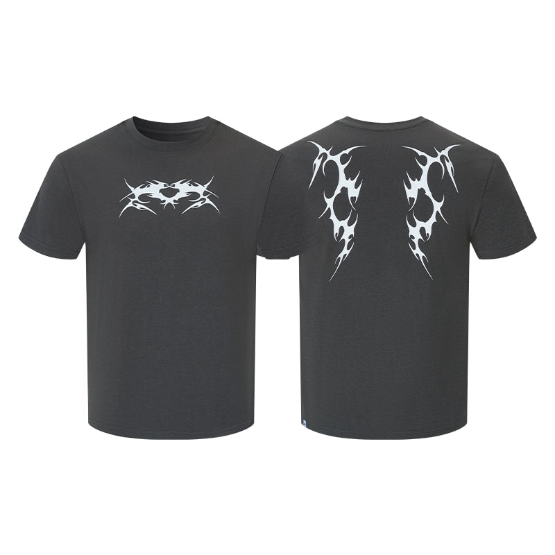 SGW "Wings of Thorns" American Street Subculture Print Slim Sleeve Short Sleeve Tee