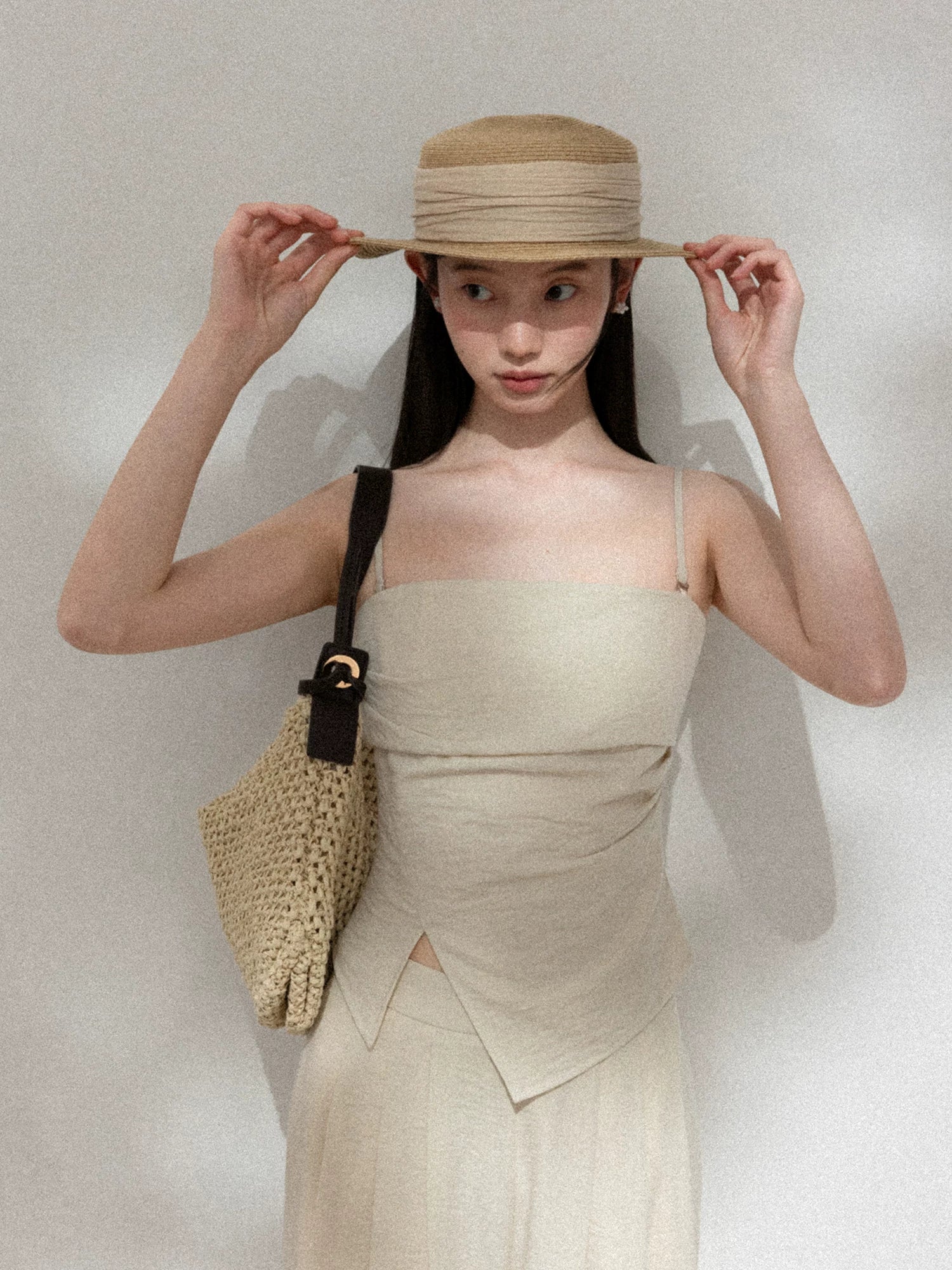 Cantonstory Backless Sleeveless Strap Casual Pants Set