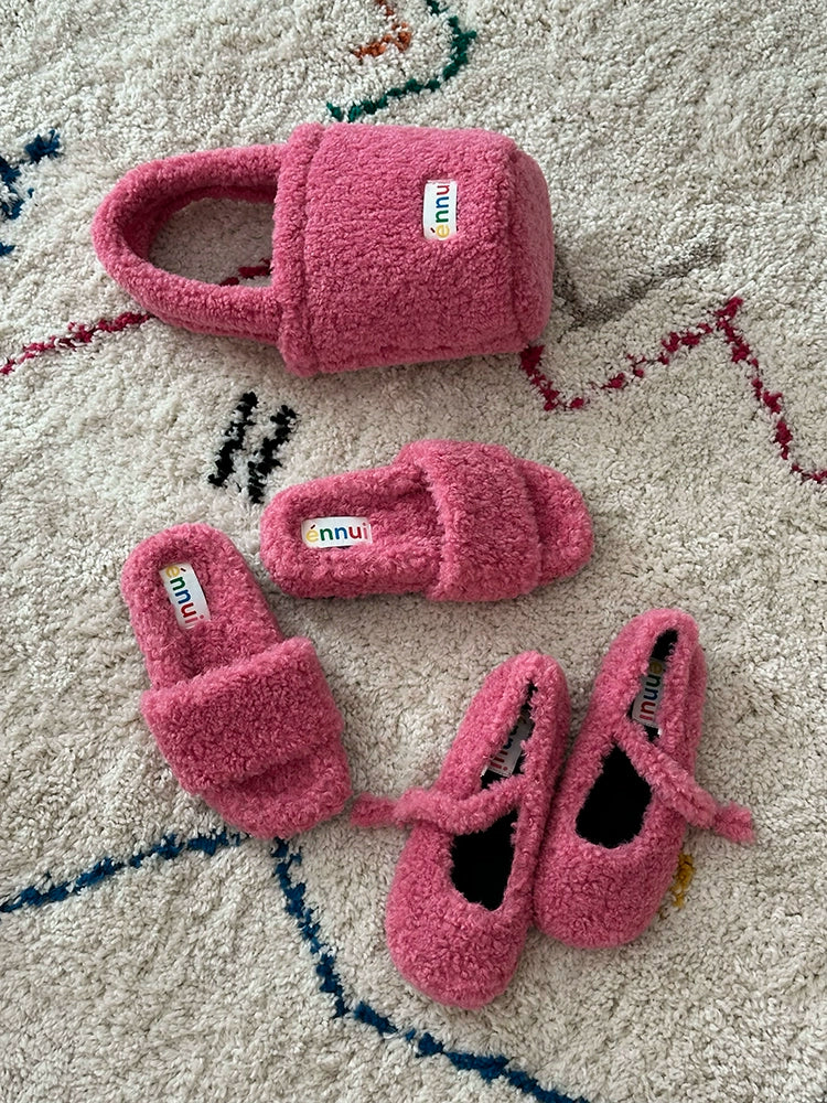 ENNUI Fluffy Mary Jane Loafers Plush Shoes