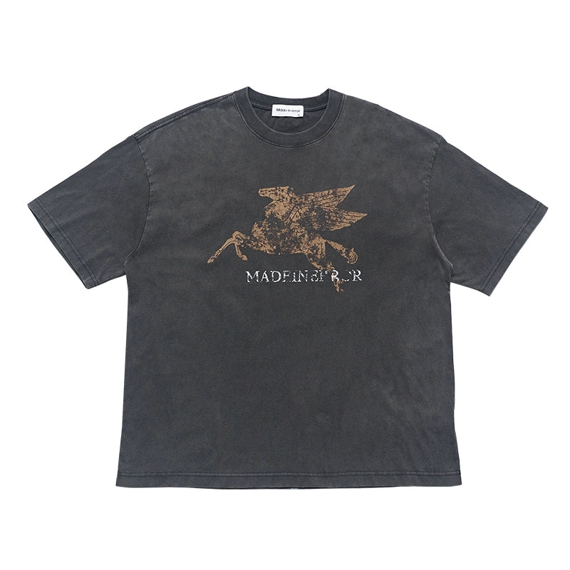 Madeinerror Retro Do Old Leaven Wash Print Tee