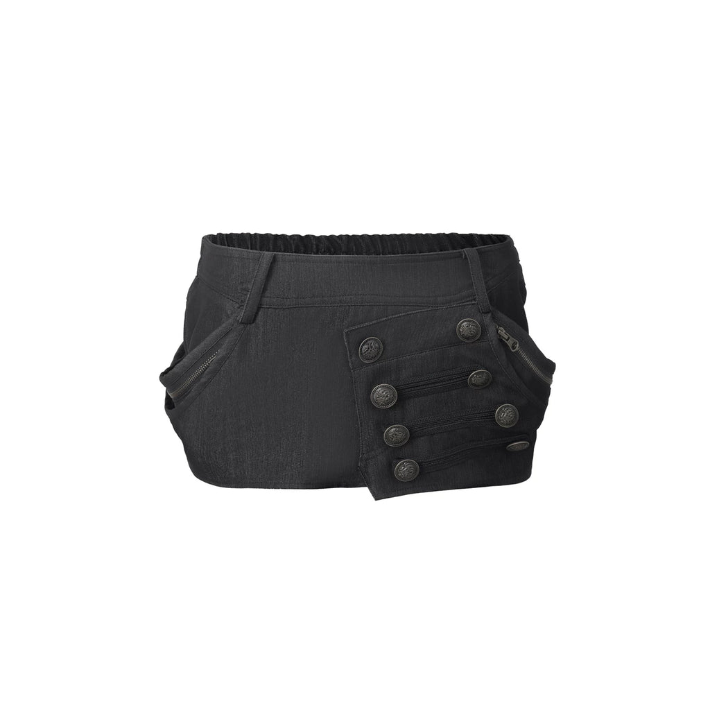DoublePunch Puffy Three-dimensional Cut Metal Buckle Asymmetrical Skirt