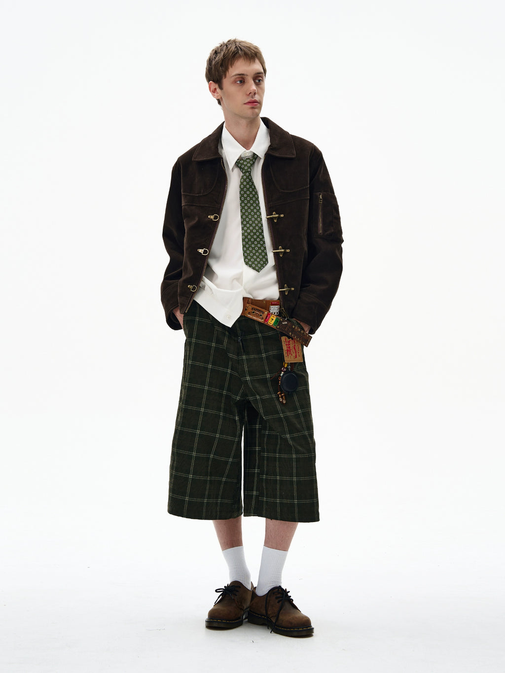 MADWITCH Deconstructed Splicing Aircraft Buckle Short Jacket