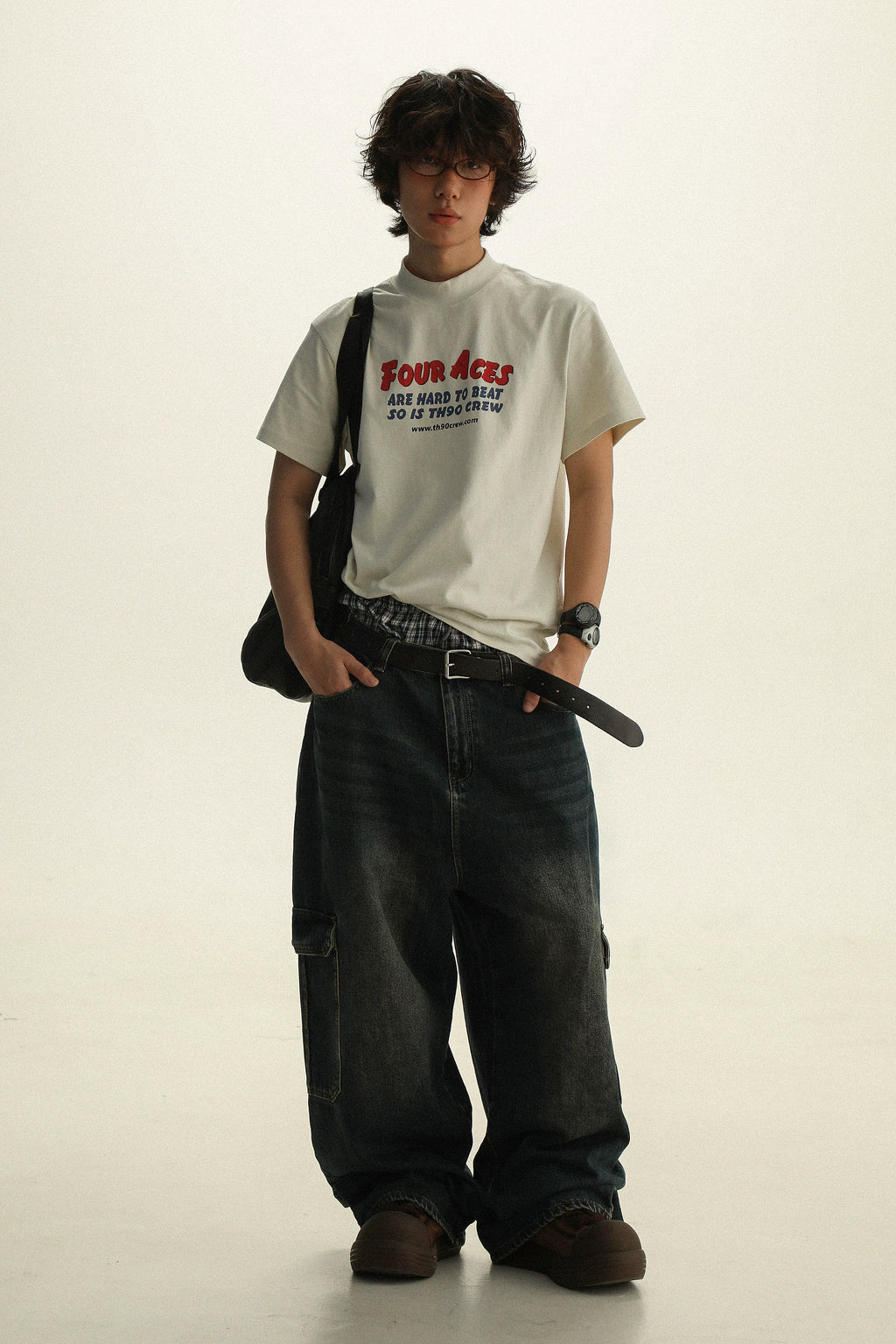 TH90CREW Retro Color Scheme with Semi-turtleneck Tee Inside