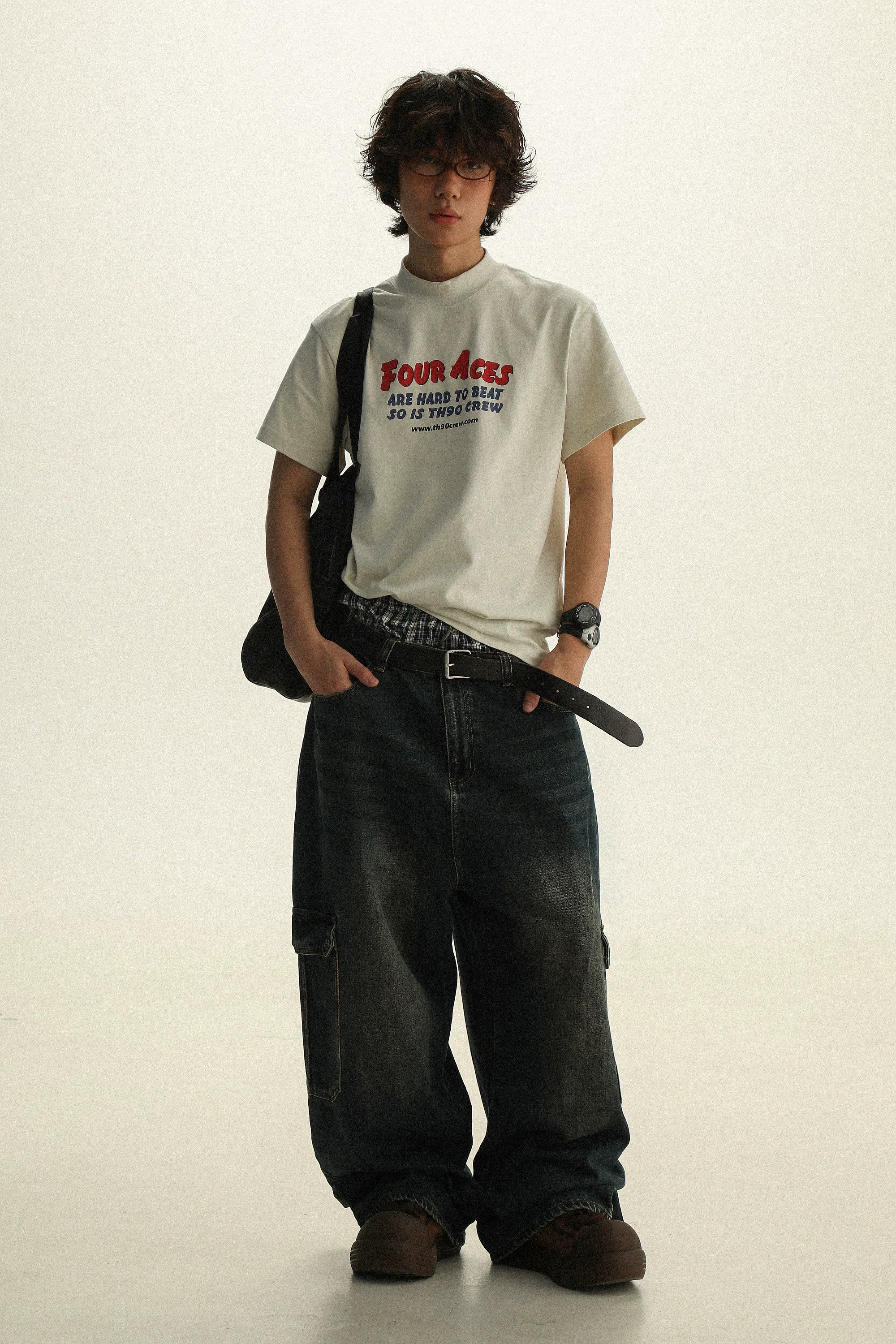 TH90CREW Retro Color Scheme with Semi-turtleneck Tee Inside