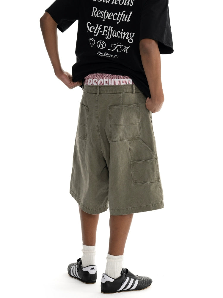 Loopsoon Old Loose Tooling Casual Shorts