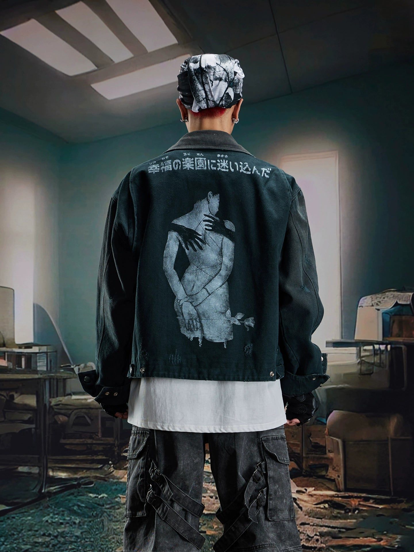 NOMANIAI Spoils Loose Short Lapel Zipper Jacket