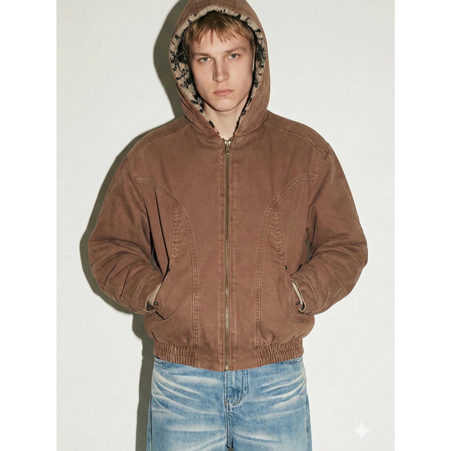 MADEEXTREME Lambswool Reversible Fleece-lined Hooded Jacket