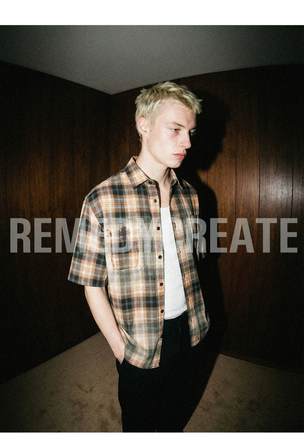 Remedy Vintage Loose Checked Short Sleeve Shirt