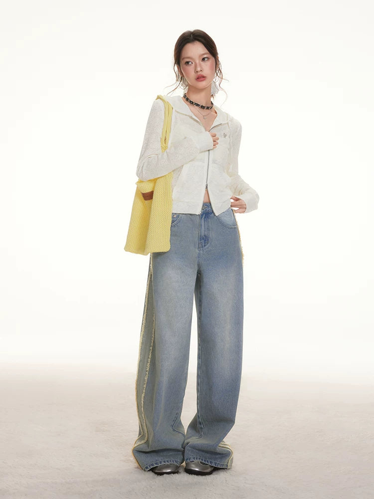 IMONE Vintage Spliced Rough Jeans