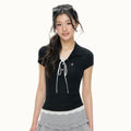Ariseism Vintage Contrasting Lace Slim Tee