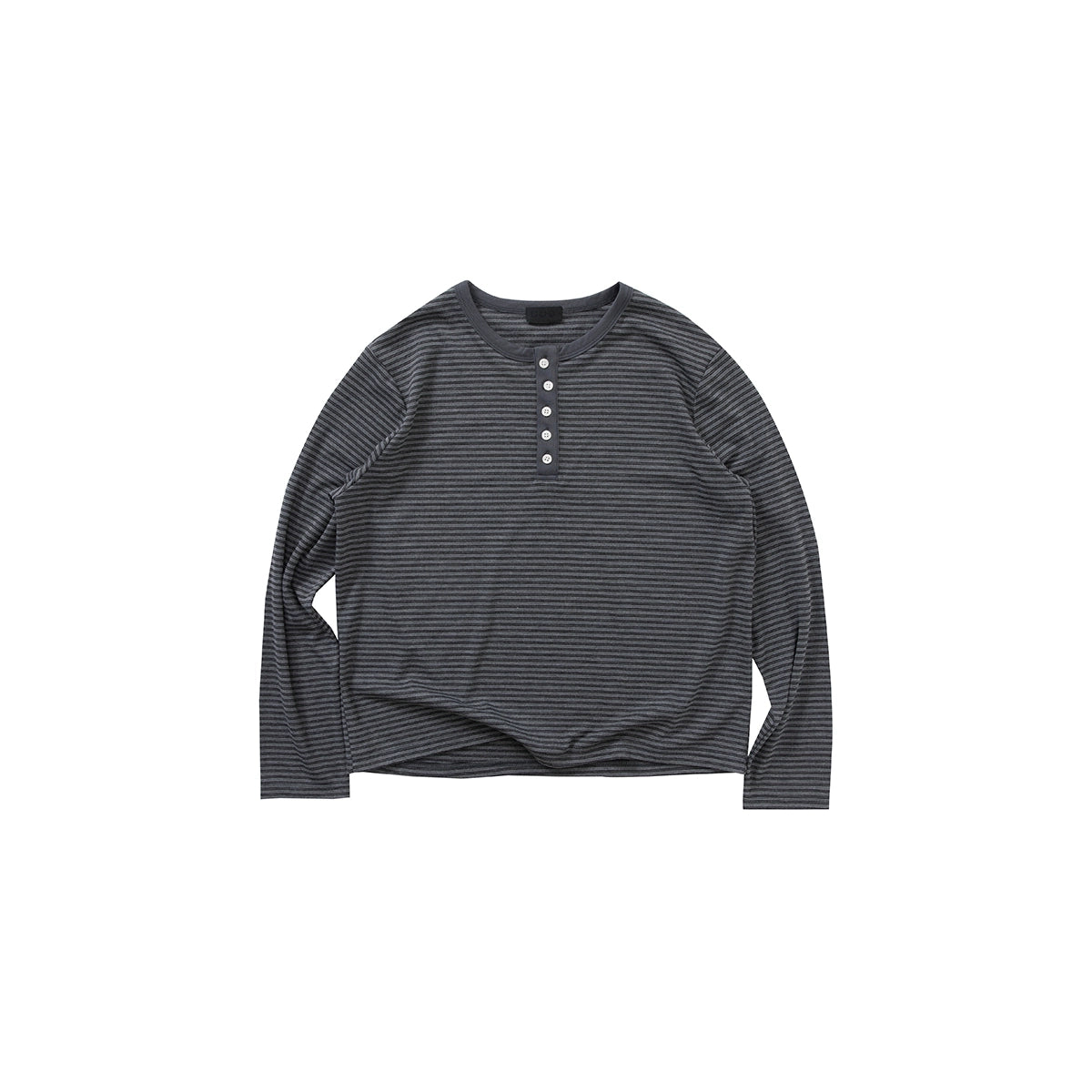 PLUS NO LOGO Casual Retro Crew Neck Striped Long Sleeve