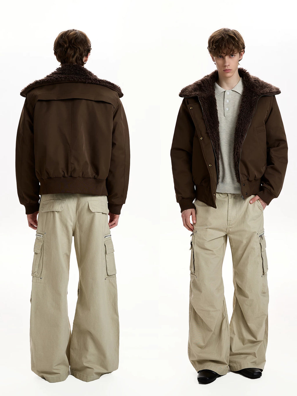 A PUEE Vintage Thickened Warm Short Jacket