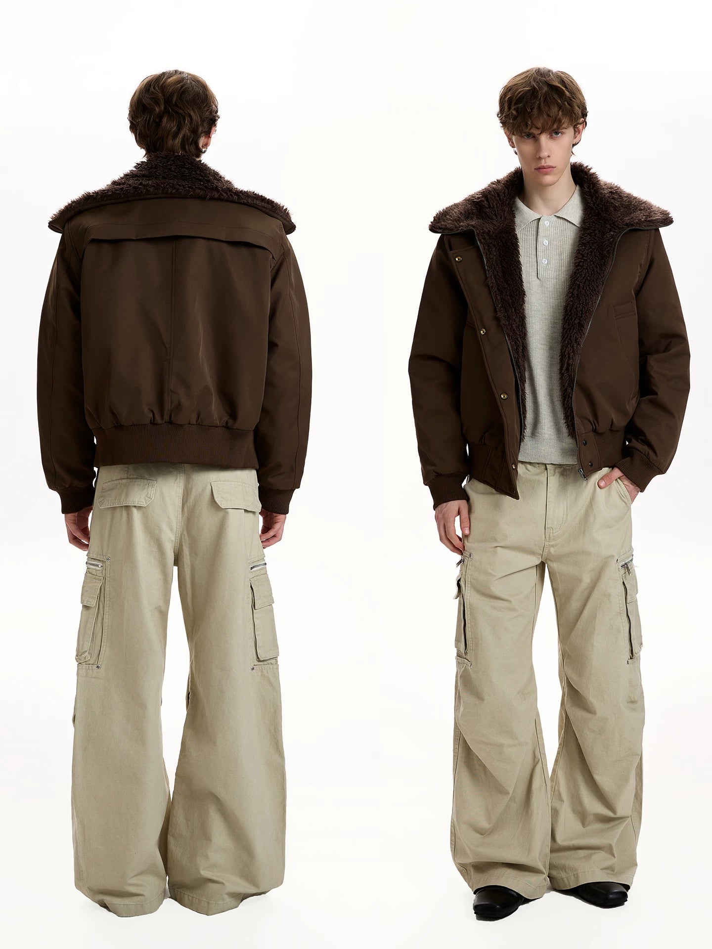 A PUEE Vintage Thickened Warm Short Jacket