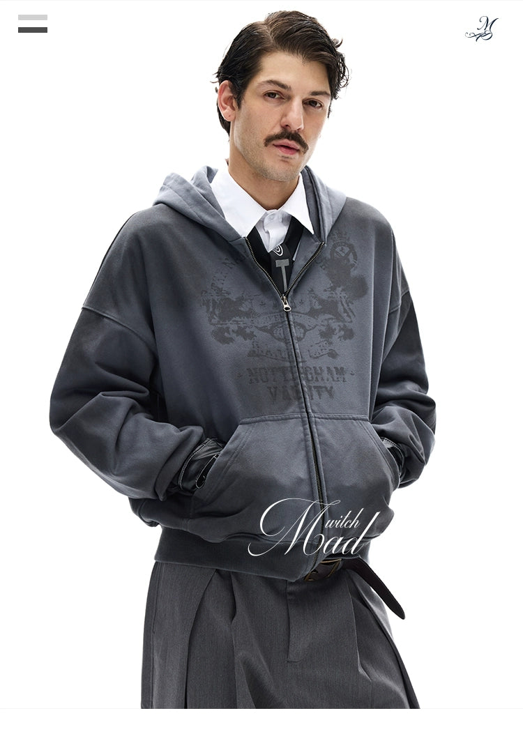 TRYTHMCLUB Short Make Old Tie-dye Hooded Sweater Men