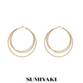 SUMIYAKI Three-layer Premium Plain Ring Earrings