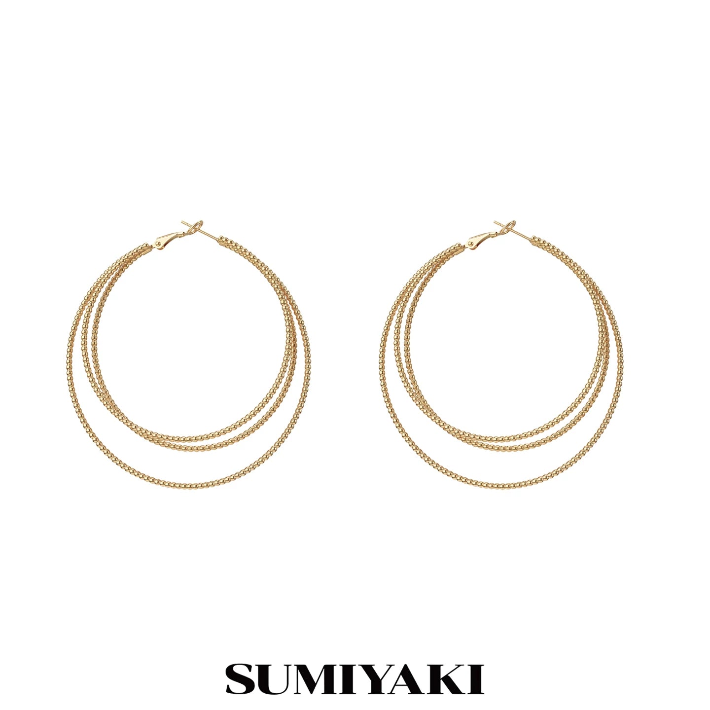 SUMIYAKI Three-layer Premium Plain Ring Earrings