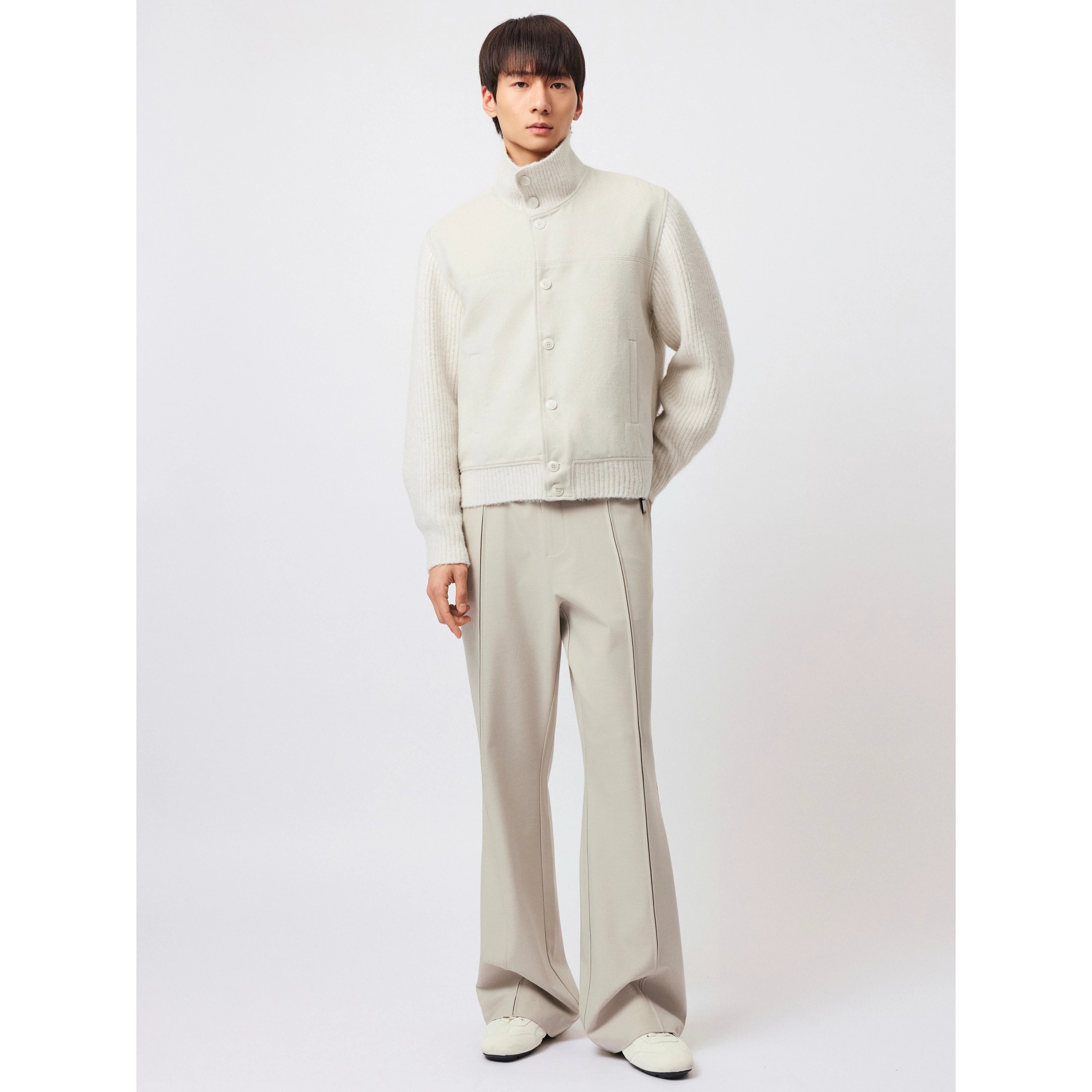 Stay the Night Stitched Wool Knitted Shoulder Fit Jacket