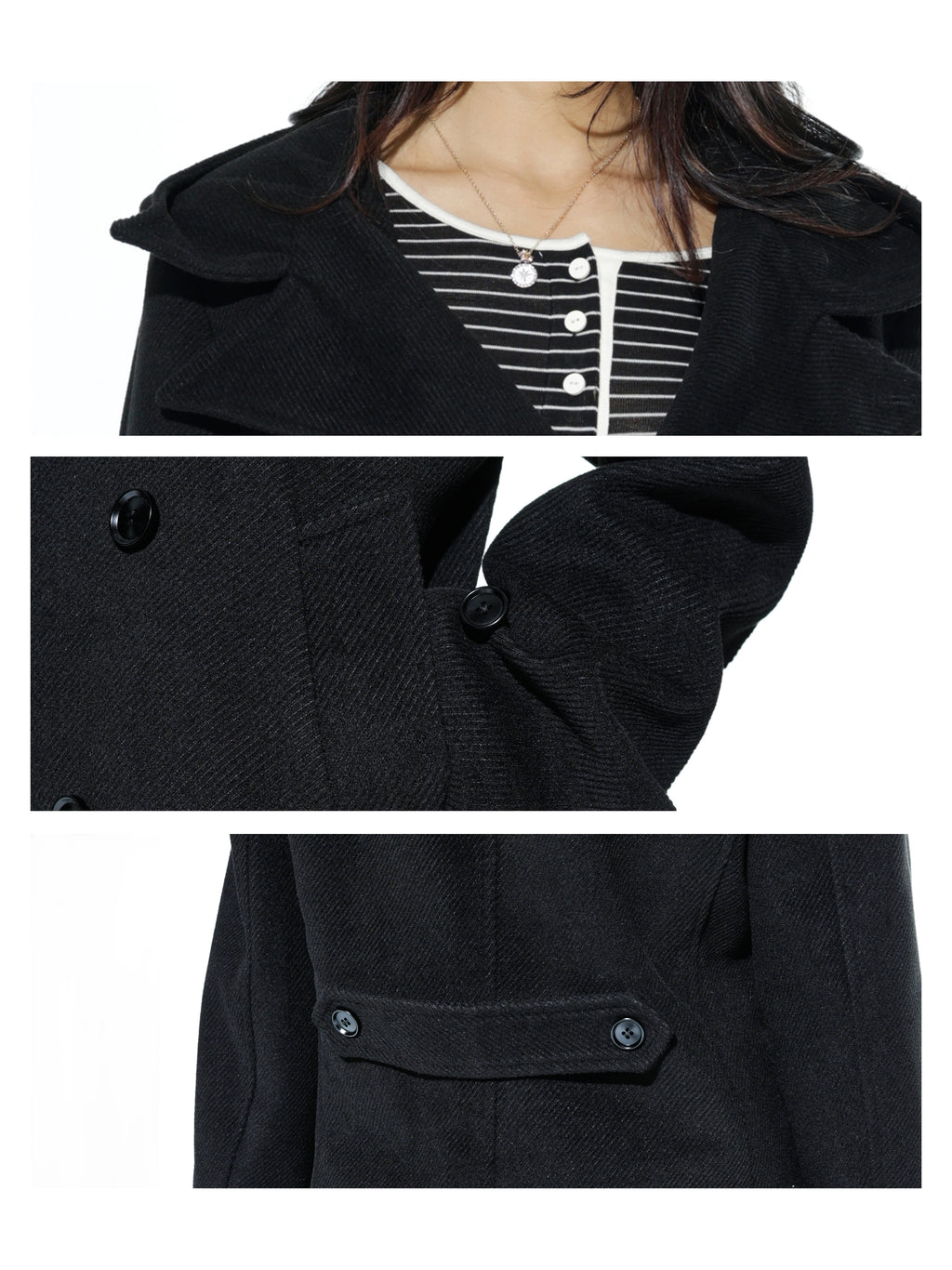 Audwyn Double-breasted British Hooded Woolen Coat
