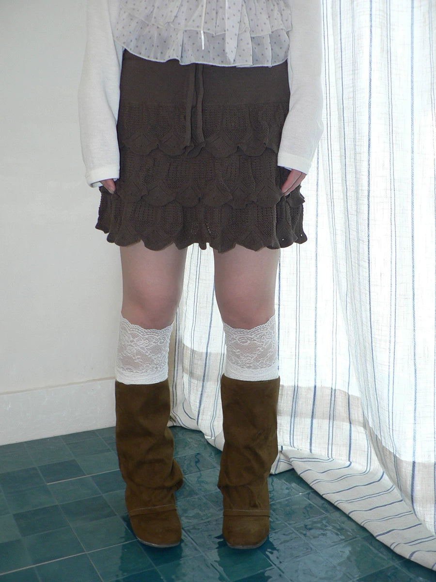 Ang: Project Vintage Ruffle-edged Knitted Skirt