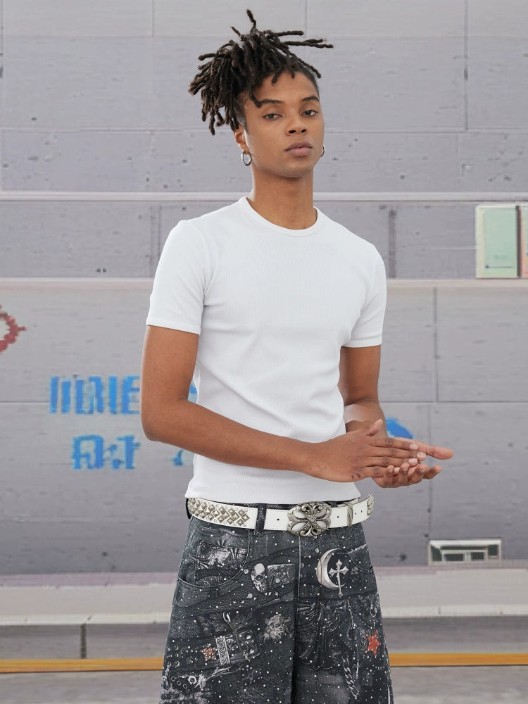 DND4DES Street Hip Hop Tight Fit Threaded Tee