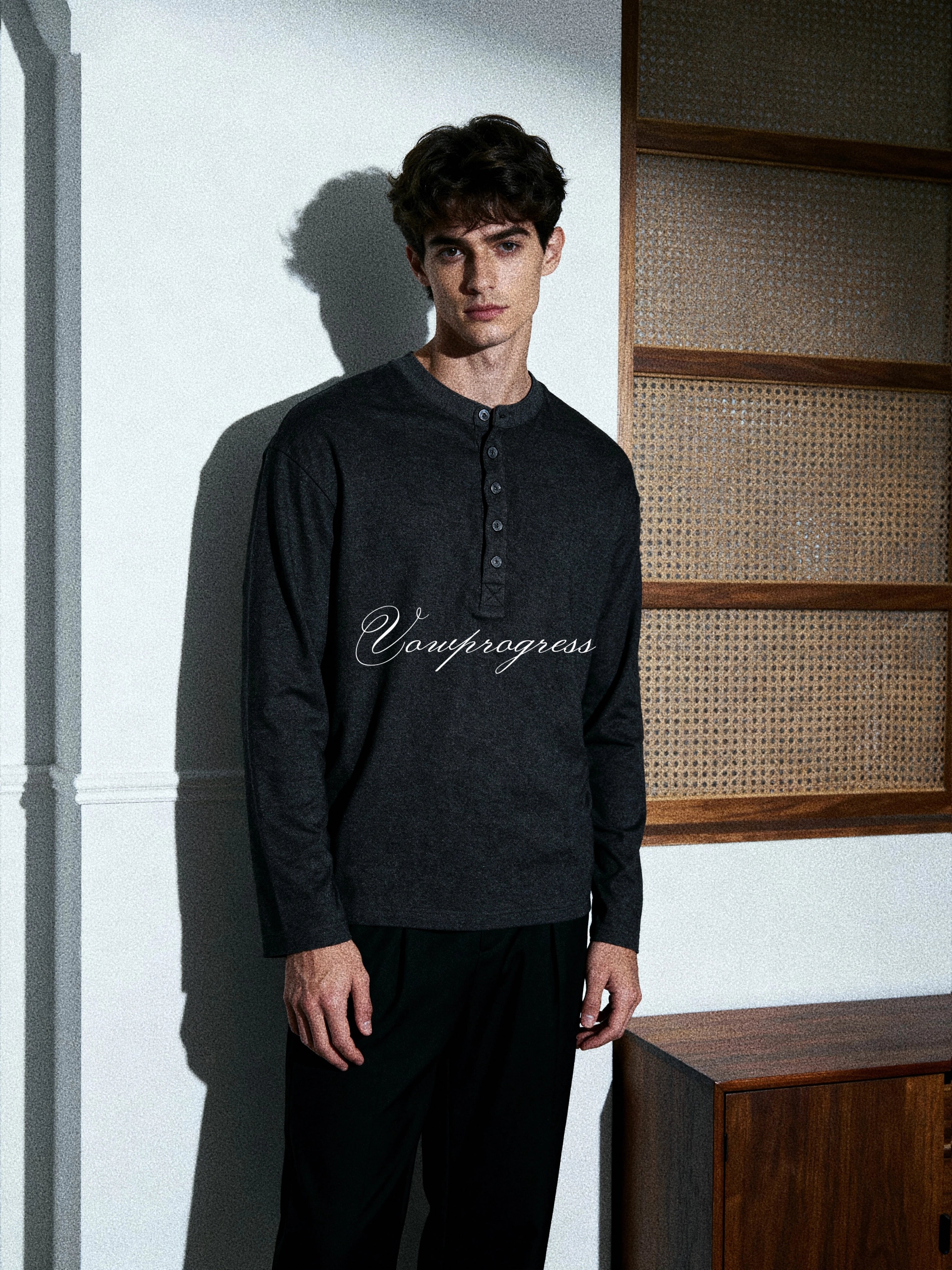 VOWPROGRESS Henry Collar Drape Base Long Sleeve