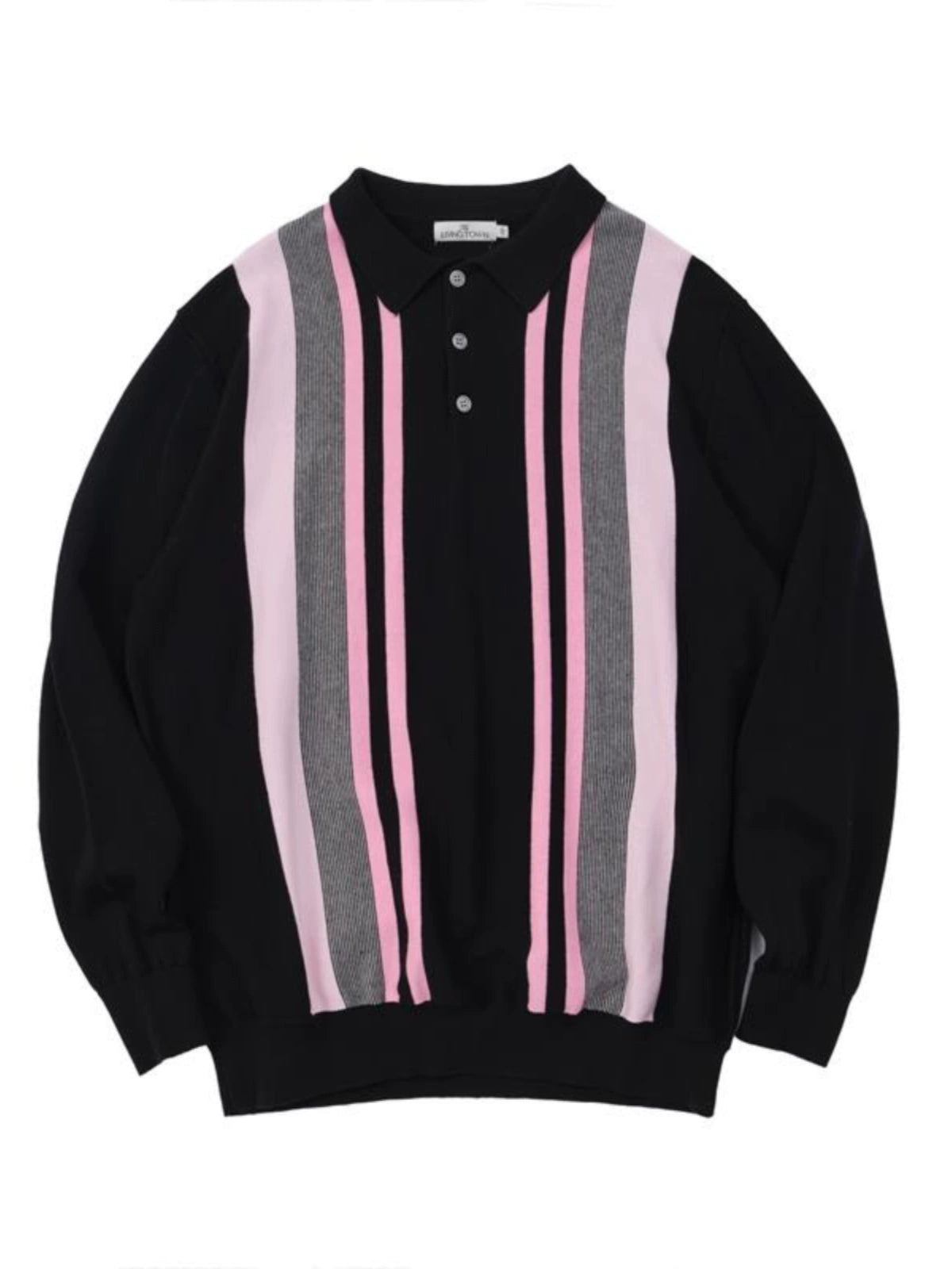 LIVINGTOWN Retro Casual Loose Contrasting Color Knitted Bottoming Shirt POLO Shirt