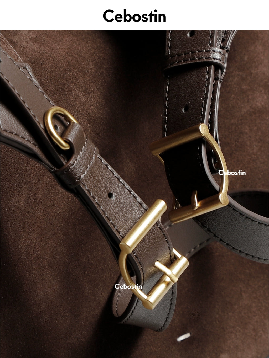 Cebostin Niche Light Luxury Matte Cowhide Large Capacity Messenger Bag