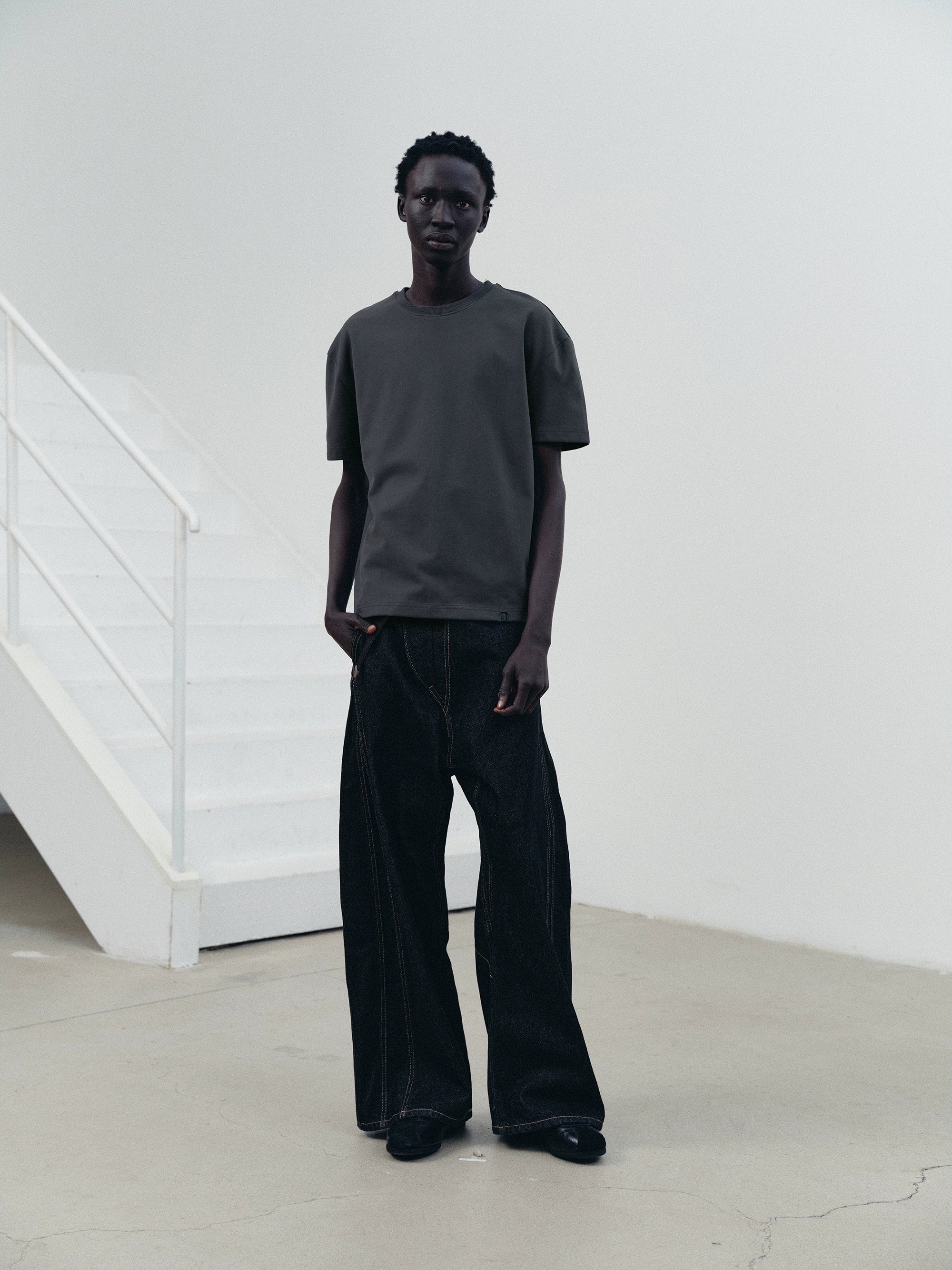 NOT UGLY Double-sided Abraded Shoulder Pads Three-color Tee