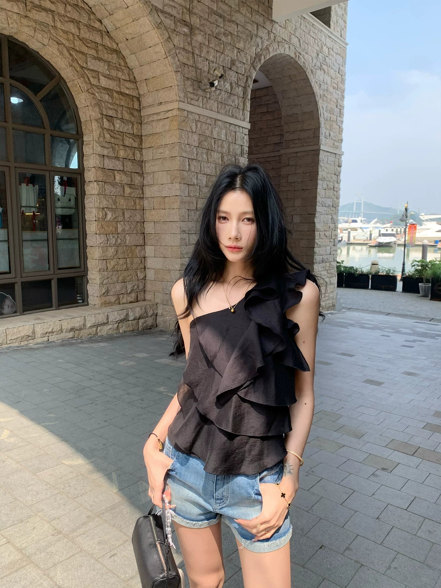 YOUNG KYLIN Slash Shoulder Short Versatile Suspender