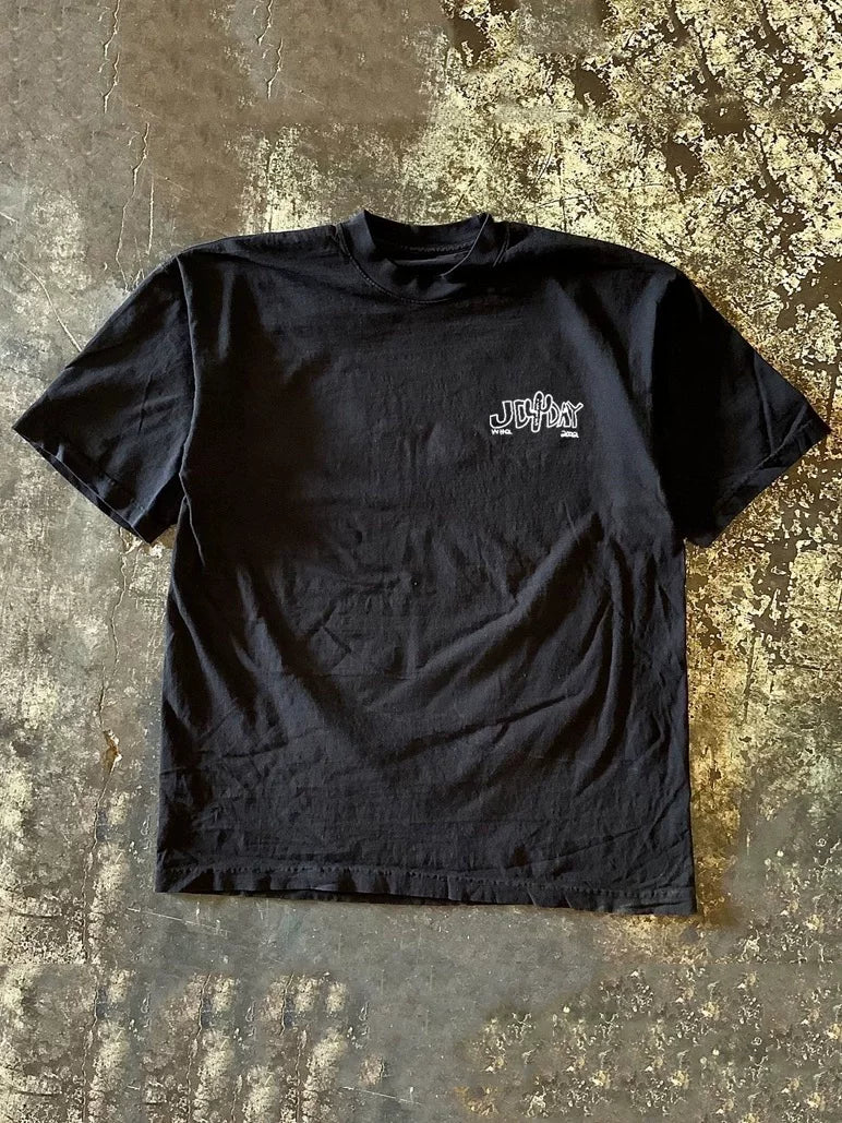 UPUPXIA Basketball Graffiti Print Loose Tee