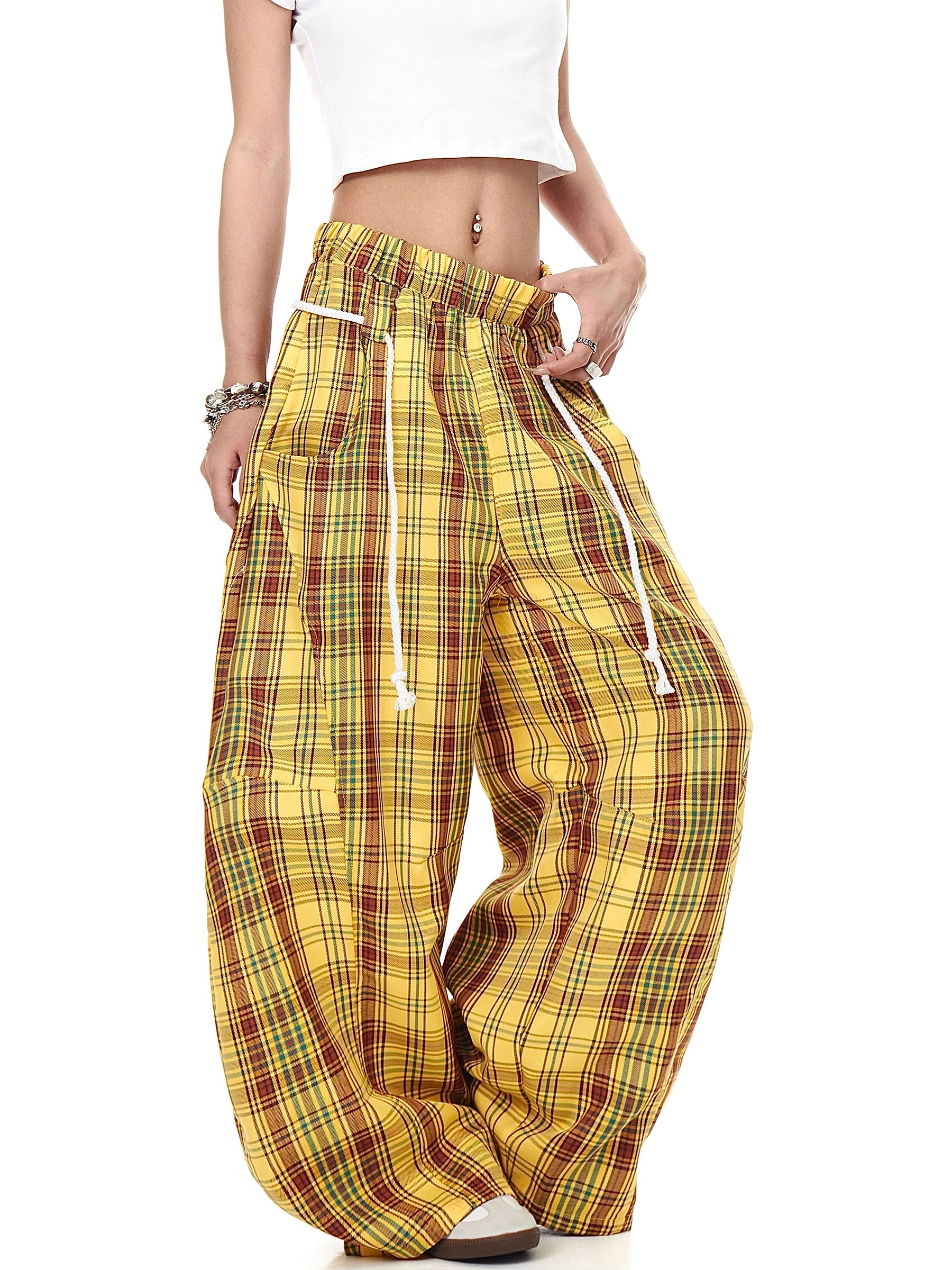 BLACKLISTS Slack Lazy Checked Pants