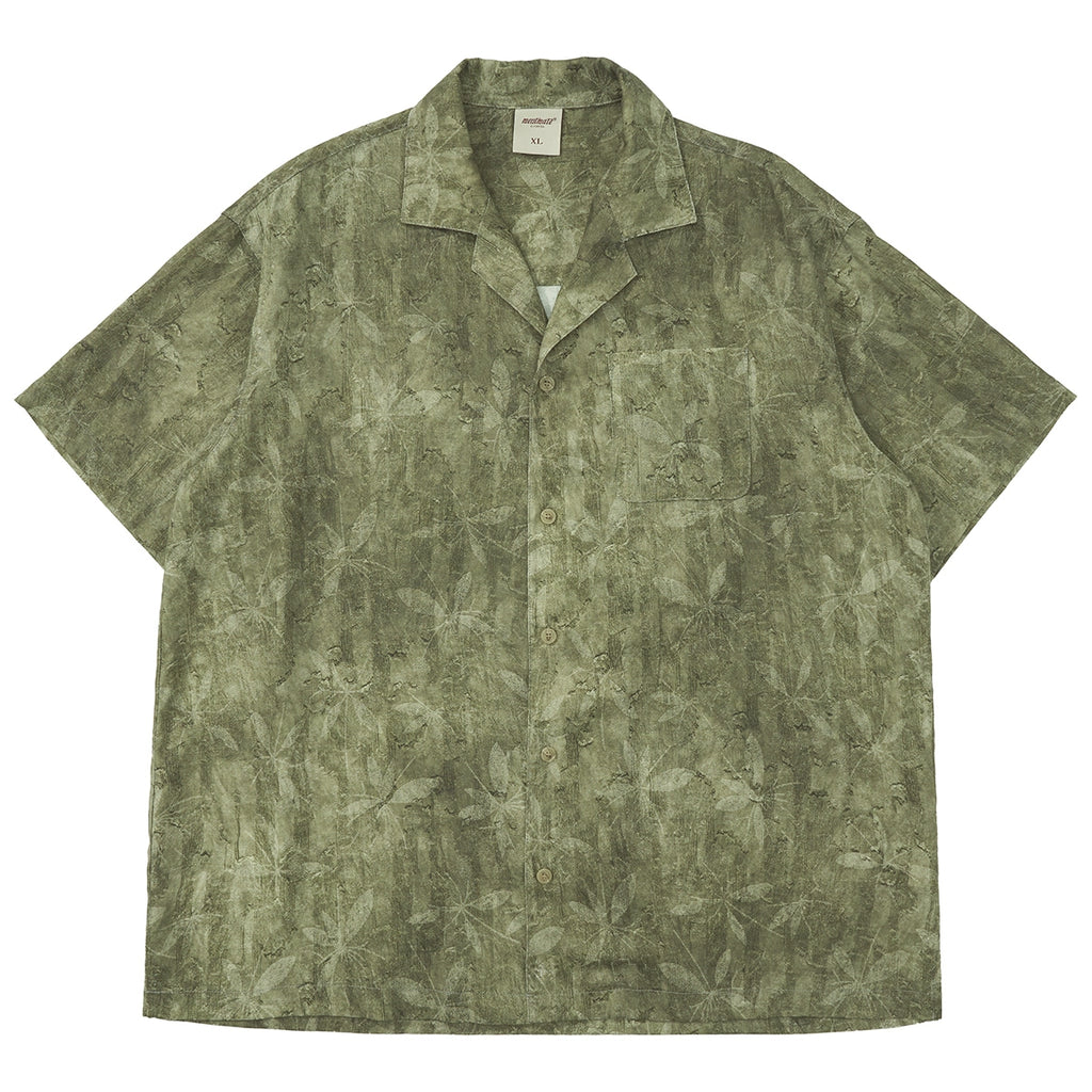 Mentmate Natural Tree Pattern Cuban Neck Short Sleeve Shirt