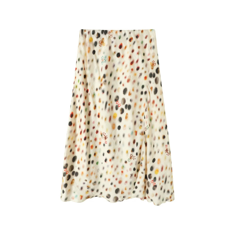 TGNS Spotted Floral Slimming Casual Skirt