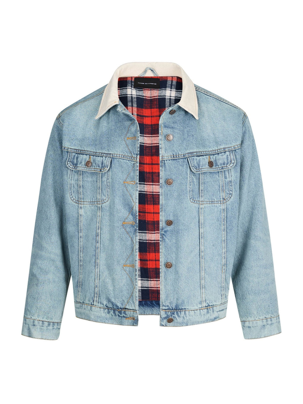 EME Plaid Vintage Premium Denim Jacket