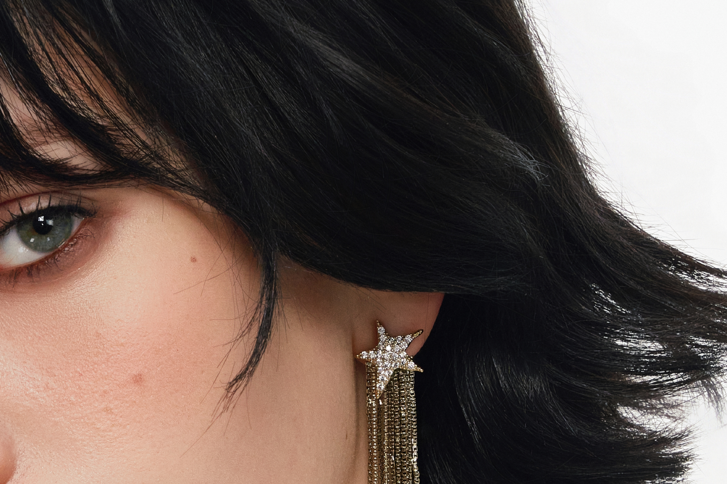 SUMIYAKI Burst Full Diamond Fringed Earrings