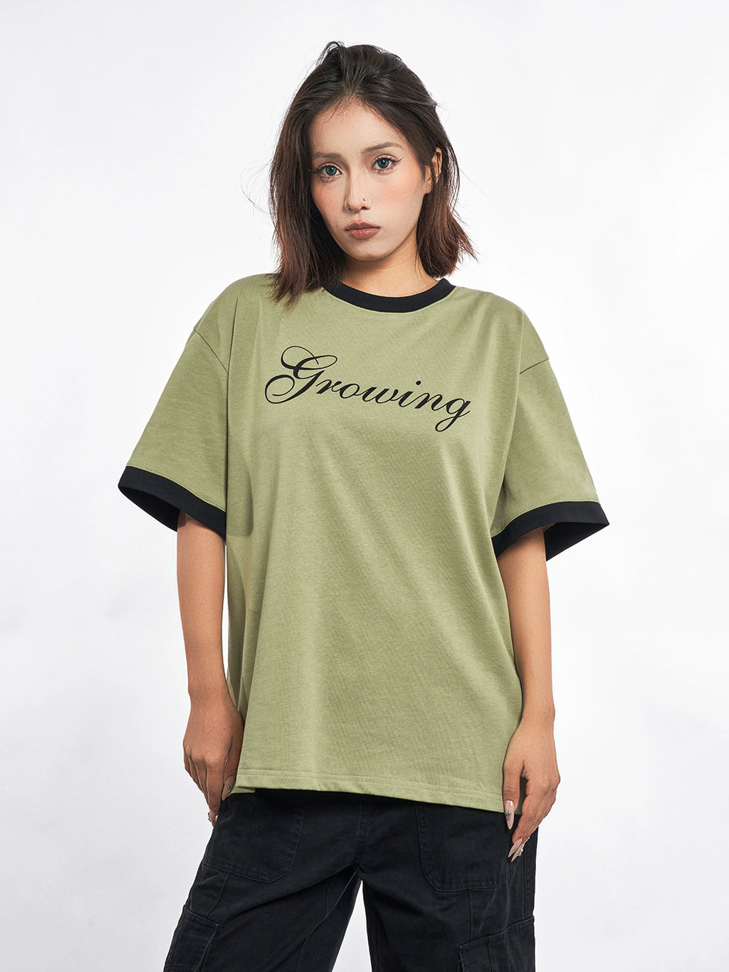 MT99 Simple Letter Printing Color Matching Tee