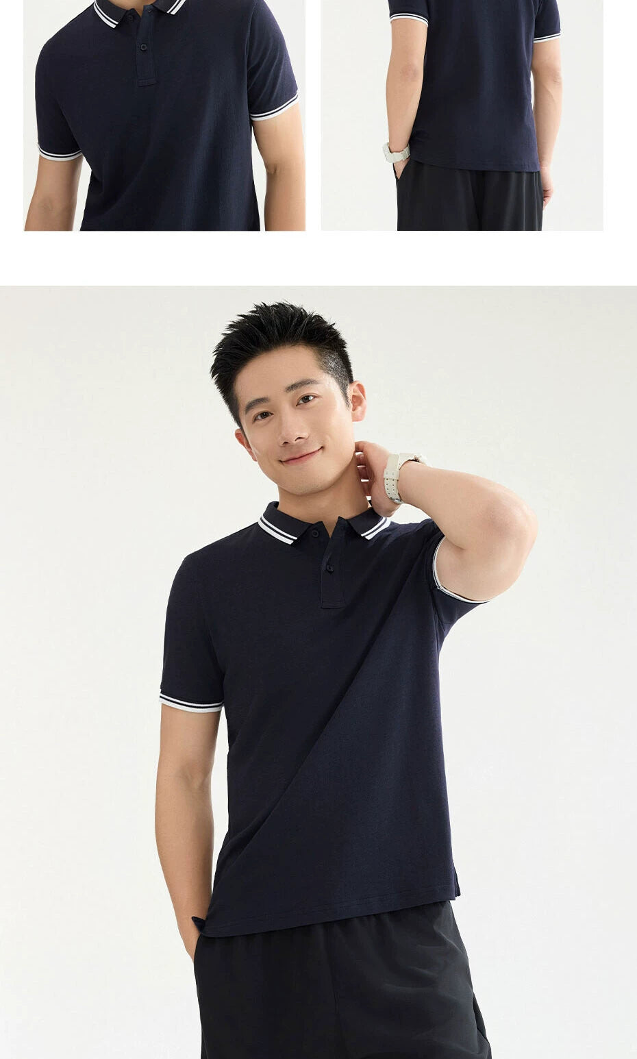 Giordano Contrasting Thin Lapel Tee