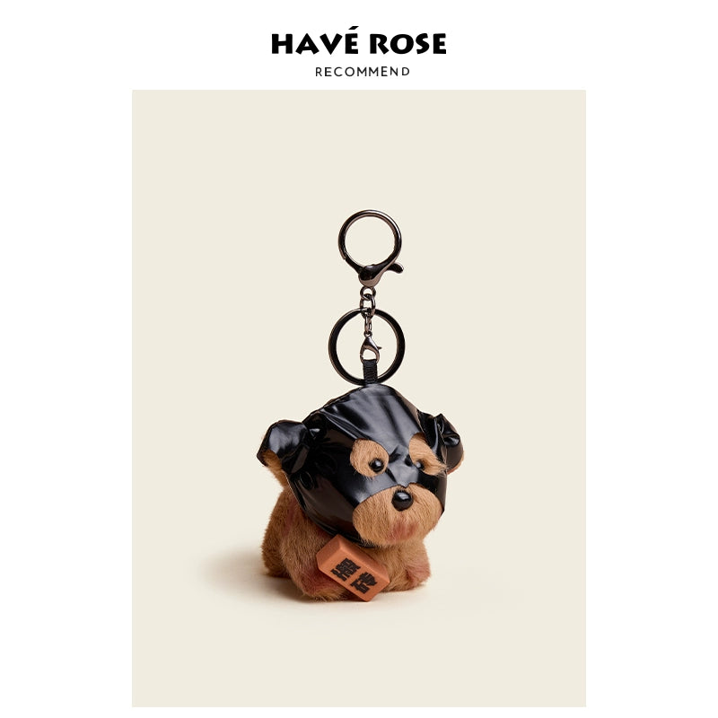 HAVEROSE Masked Dog Plush Doll Pendant