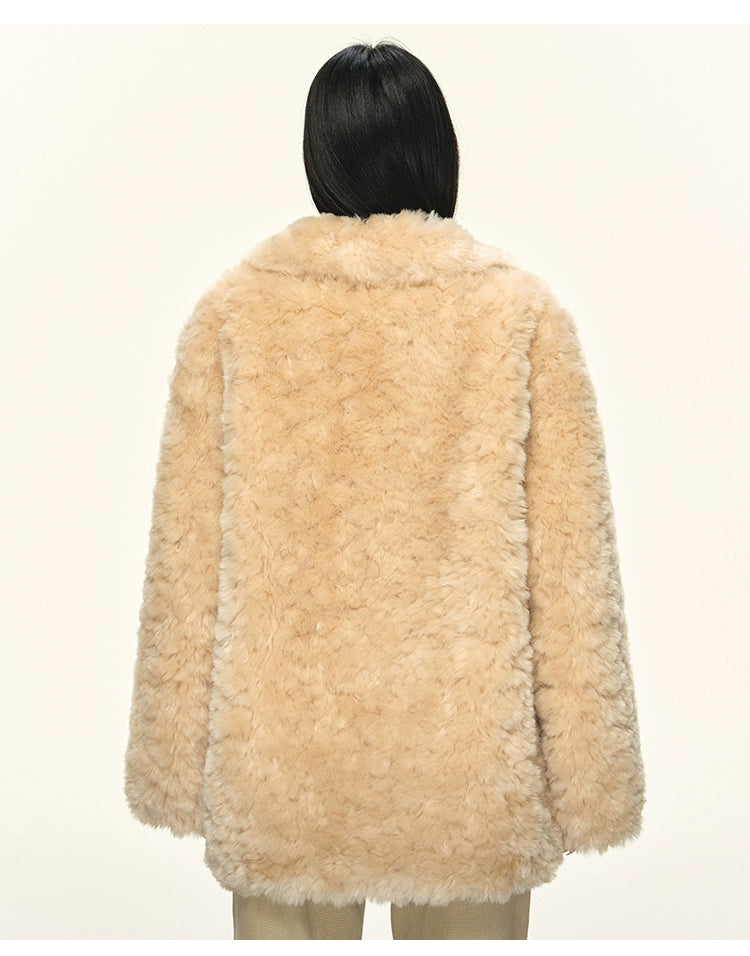 Anna Aneae Soft Waxy Warm Lamb Wool Coat