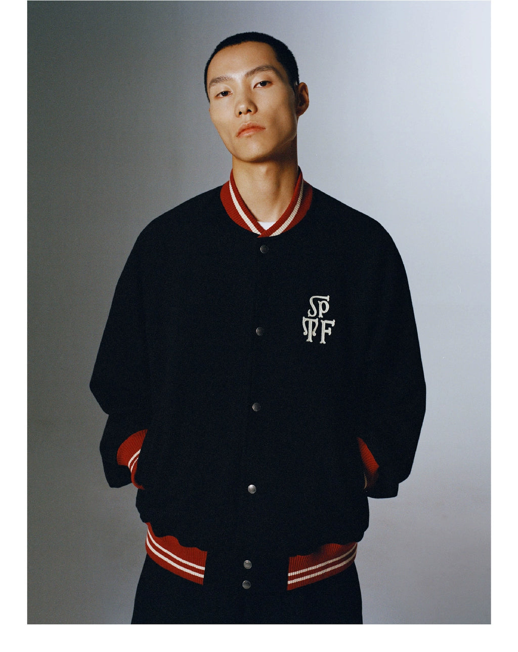 SUPERTOFU Patch Embroidery Contrast Cardigan Sweater