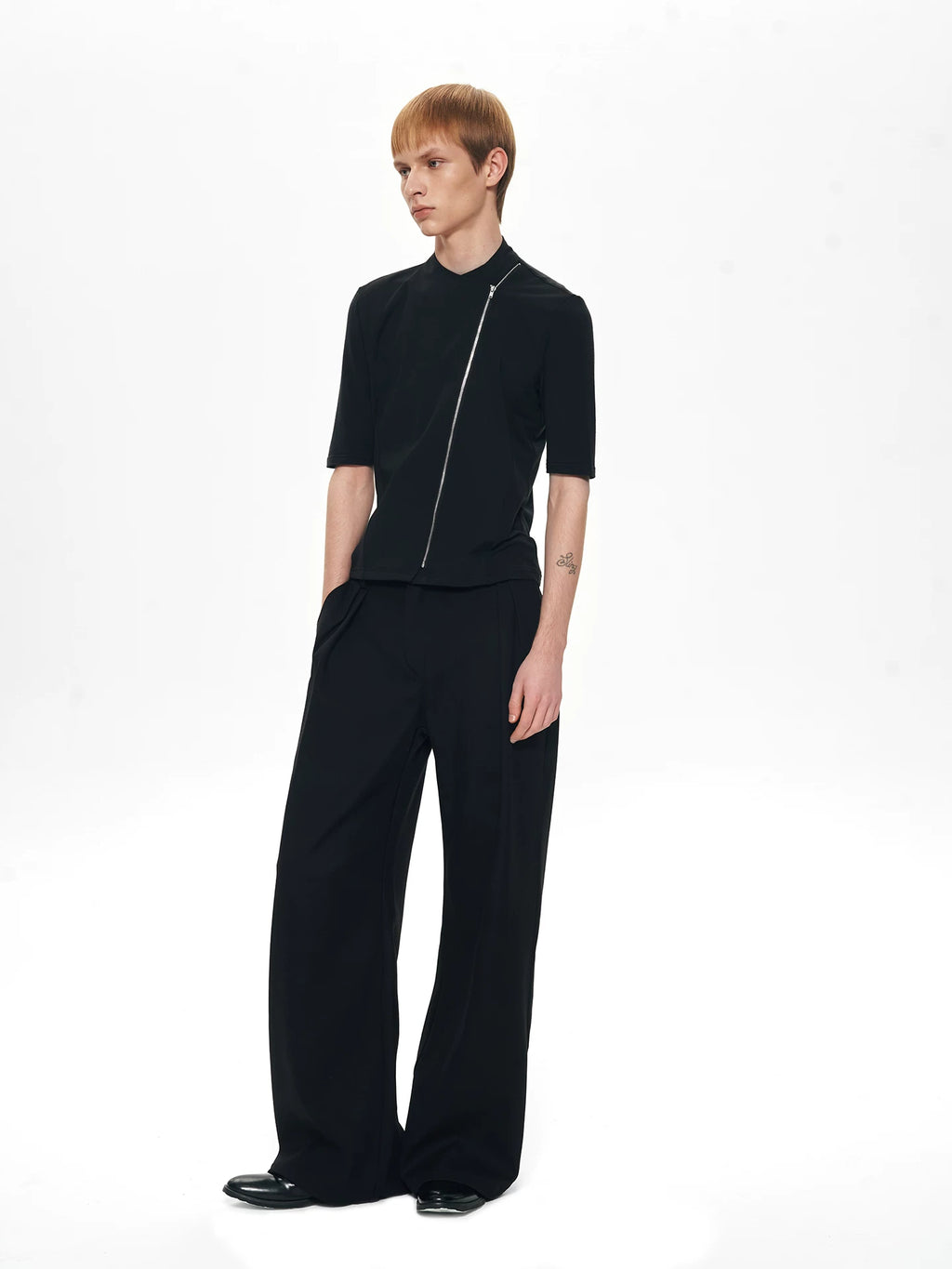 Slight Vogue Splicing Slim Lapel Tee